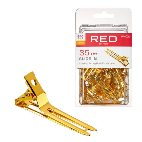 RED BY KISS Gold Slide-In Clip 1 3/4″ (35 pcs)