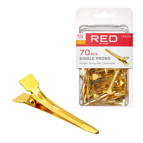 RED BY KISS Gold Single Prong Clip 1 3/4″ (70 PCS)