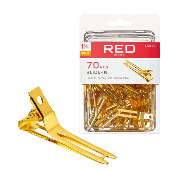 RED BY KISS Gold Slide-In Clip 1 3/4″ ( 70 PCS )