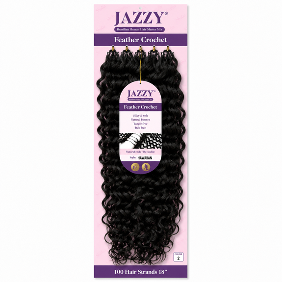 Jazzy Feather Crochet Brazilian Master Mix Hawaiian 18”