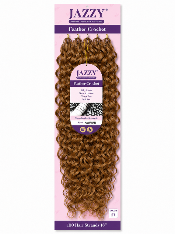 Jazzy Feather Crochet Brazilian Master Mix Hawaiian 18”