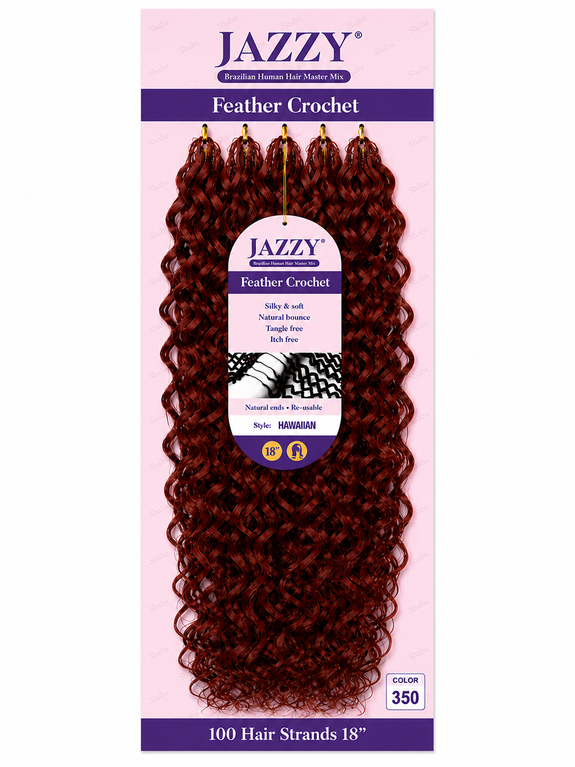 Jazzy Feather Crochet Brazilian Master Mix Hawaiian 18”