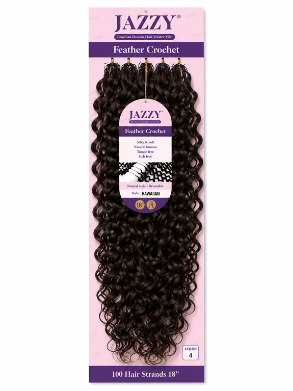 Jazzy Feather Crochet Brazilian Master Mix Hawaiian 18”