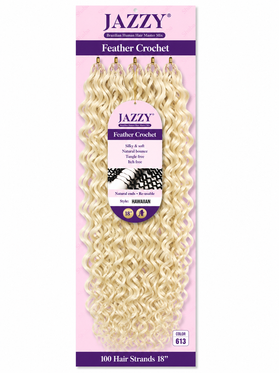 Jazzy Feather Crochet Brazilian Master Mix Hawaiian 18”