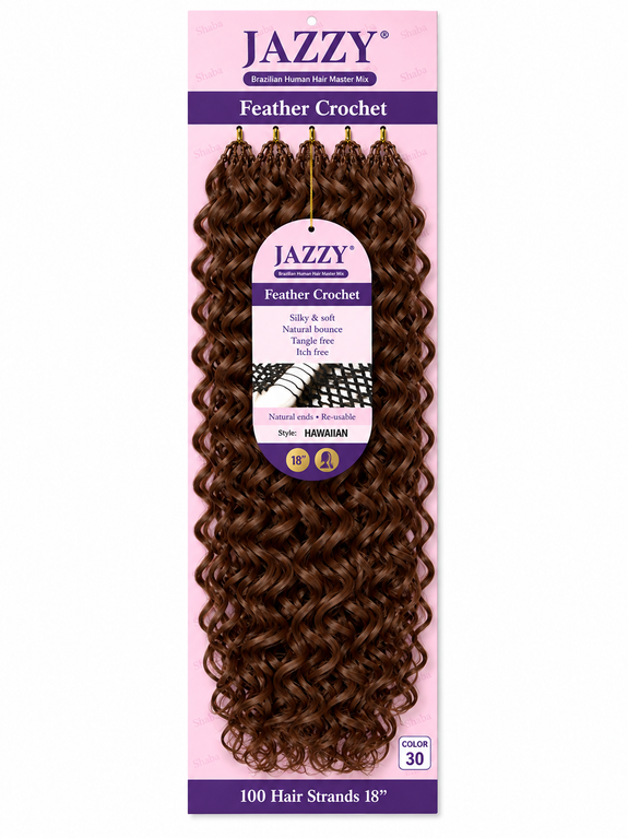 Jazzy Feather Crochet Brazilian Master Mix Hawaiian 18”