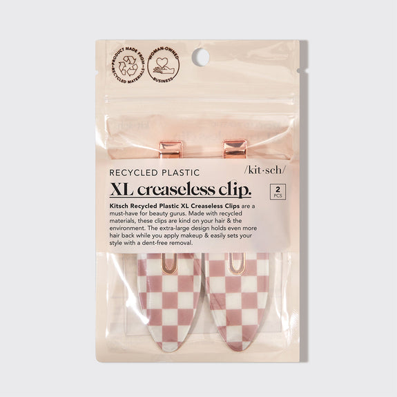 KITSCH XL Terracotta Checker Creaseless Clips 2pc Set