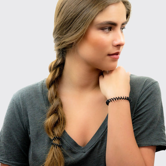 Kitsch Black Spiral Hair Ties 8pc Set