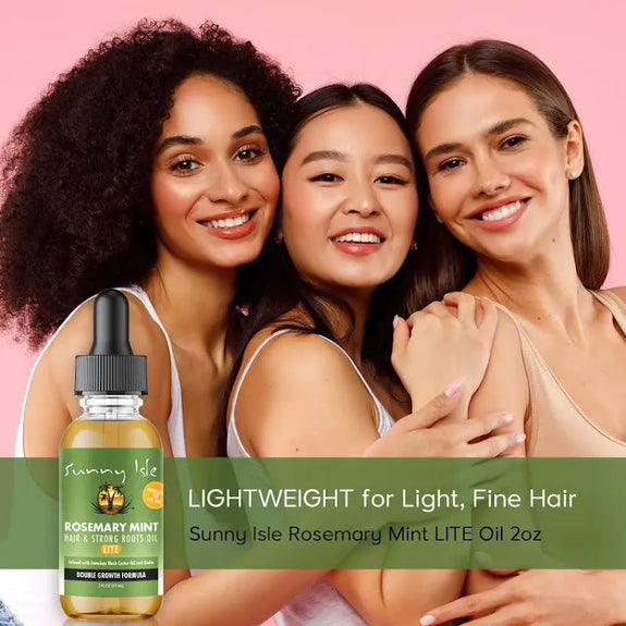 Sunny Isle Rosemary Mint Hair and Strong Roots LITE Oil 2oz