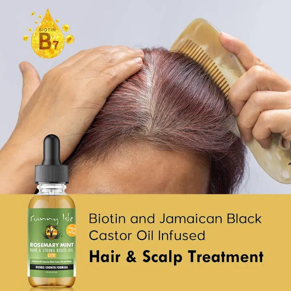 Sunny Isle Rosemary Mint Hair and Strong Roots LITE Oil 2oz
