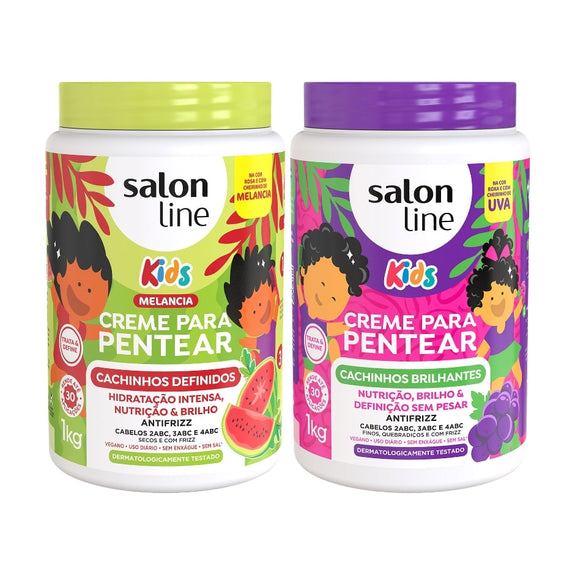 Salon line Kit 2 Watermelon and Grape Kids Combing Creams