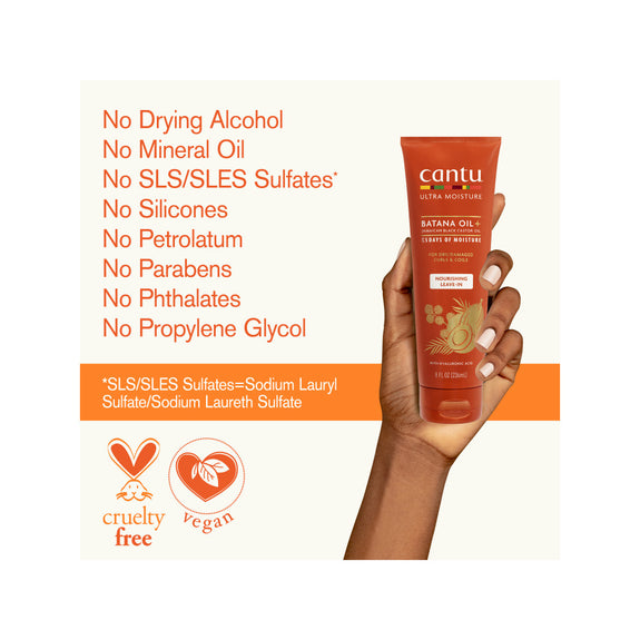 Cantu Ultra Moisture Batana oil Plus Jamaican Castor oil Nourishing Leave-In 236ml/8oz