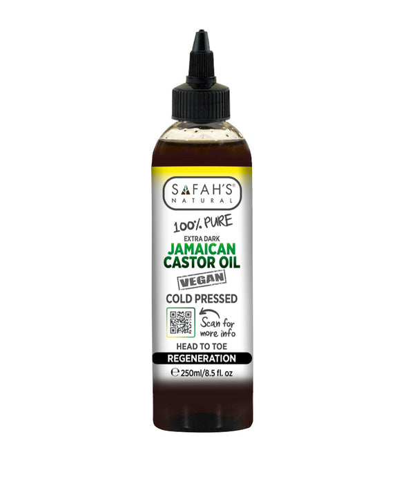 SAFAH'S' COLD PRESSED 100% PURE EXTRA DARK JAMAICAN BLACK CASTOR OIL