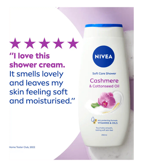 NIVEA CASHMERE & COTTON SEED OIL SHOWER CREAM 250 ML