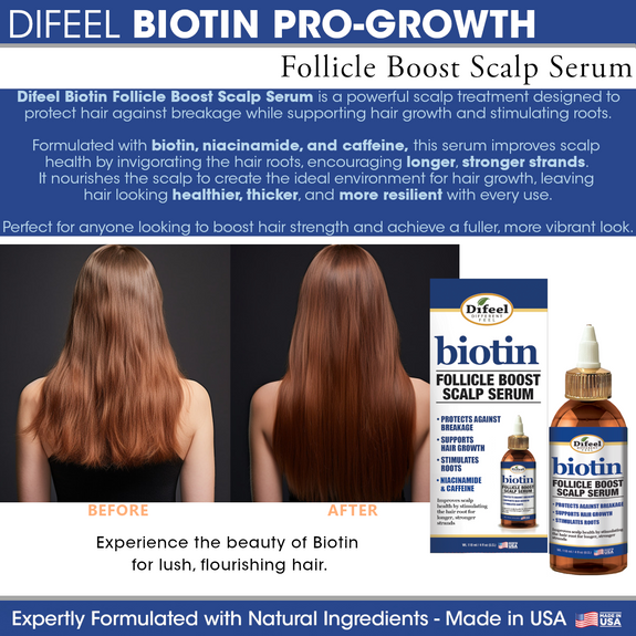 DIFEEL BIOTIN FOLLICLE BOOST SCALP SERUM 4 OZ.