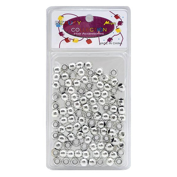 BEAUTY COLLECTION - Large Round Hair Bead 200PCs SILVER