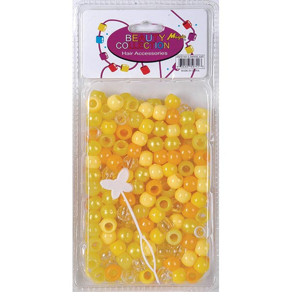 BEAUTY COLLECTION - Large Round Hair Bead 200PCs YELLOW ASSORTED