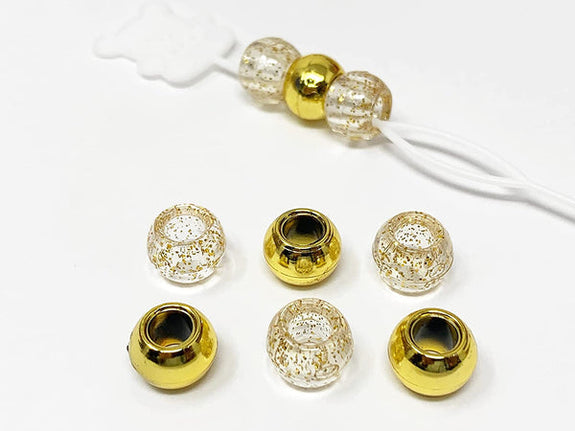 BEAUTY COLLECTION - LARGE ROUND bead 200pcs  Metallic Gold