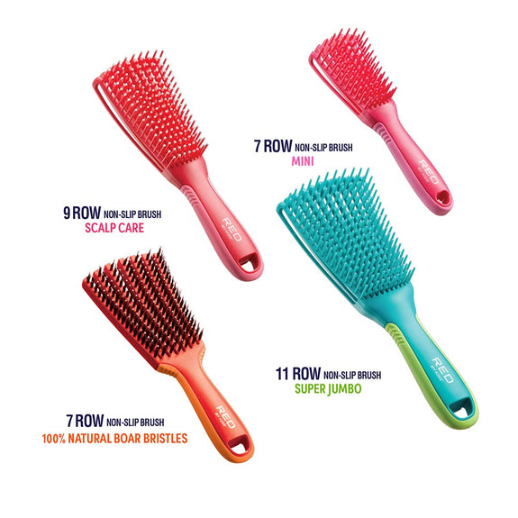 RED BY KISS EZ Glide 9 row non slip Detangling Brush