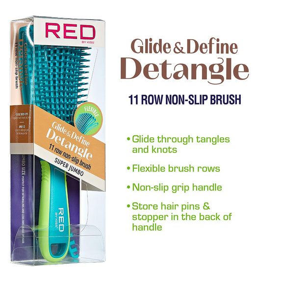 RED BY KISS EZ Glide 11 row jumbo Detangling Brush