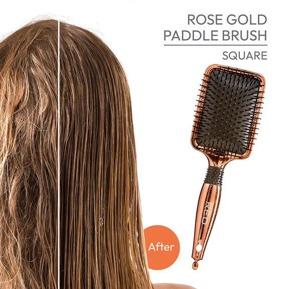 RED BY KISS  Rose Gold Chrome Paddle Brush  Perfect for Blow Drying