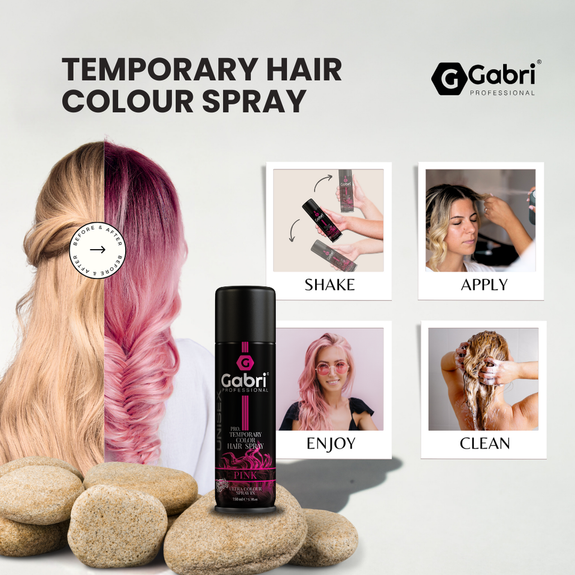 Gabri Professional  Pro Temporary Hair Colour Shimmer Spray Pink 150ml