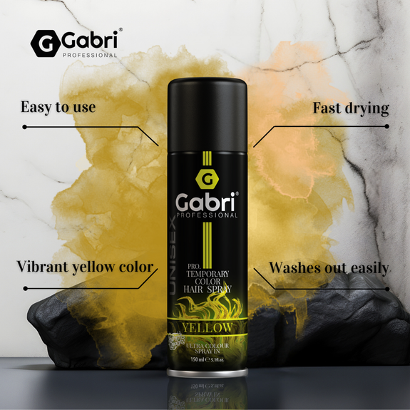 Gabri Professional Pro Temporary Hair Colour Spray Yellow 150ml
