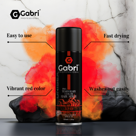 Gabri Professional  Pro Temporary Hair Colour Shimmer Spray Red 150ml
