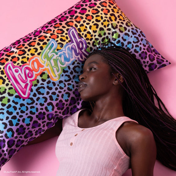 KITSCH  Lisa Frank x Kitsch Satin Pillowcase in Rainbow Leopard