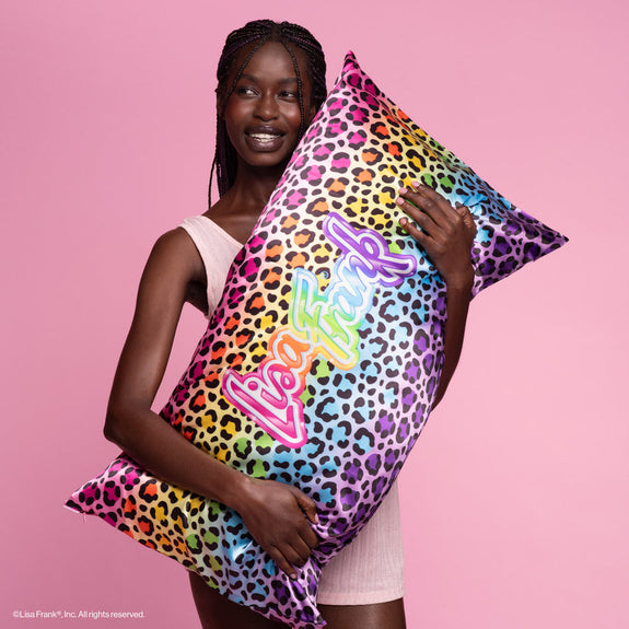 KITSCH  Lisa Frank x Kitsch King Satin Pillowcase in Rainbow Leopard - King