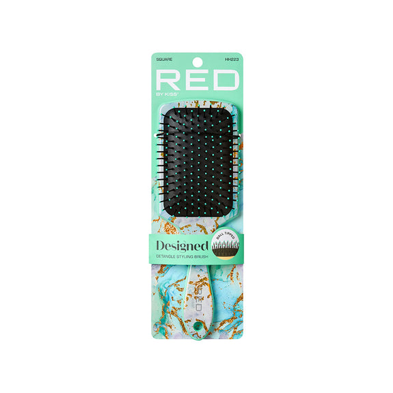 RED BY KISS Square Paddle Designed Brush – Aqua Marble  Wet To Dry Detangling