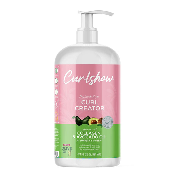 ORS OLIVE OIL CURLSHOW CURL CREATOR INFUSED WITH COLLAGEN & AVOCADO OIL FOR STRENGTH & LENGTH-16 OZ