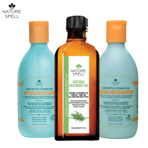 Nature Spell Rosemary Oil with Hair Growth Shampoo & Conditioner Set