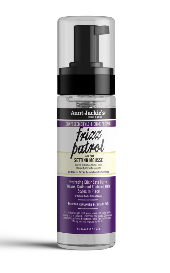 AUNT JACKIE’S Frizz Patrol Anti-Poof Twist & Curl Setting Mousse 8.5 OZ