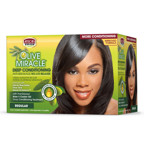 AFRICAN PRIDE OLIVE MIRACLE NO-LYE RELAXER KIT