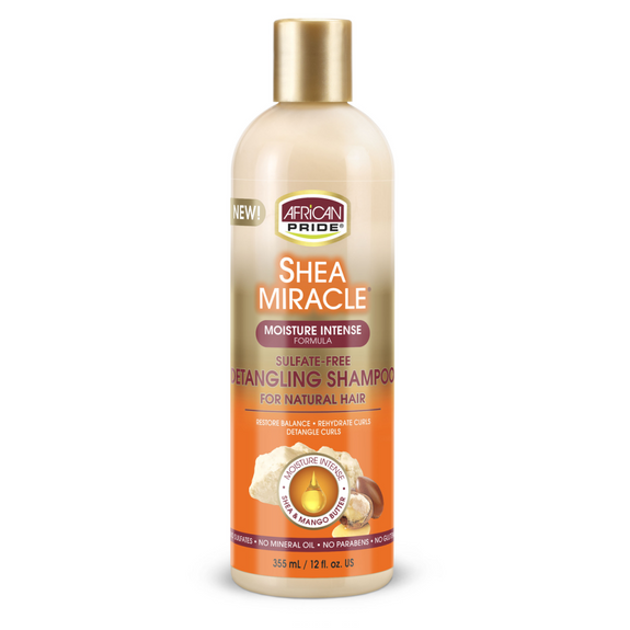 AFRICAN PRIDE SHEA MIRACLE DETANGLING SHAMPOO, 12OZ