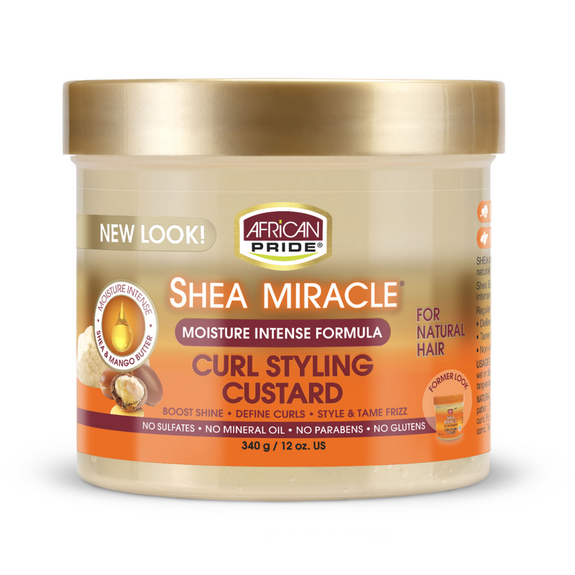 AFRICAN PRIDE SHEA MIRACLE CURL STYLING CUSTARD, 12OZ