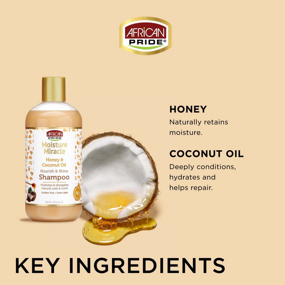 AFRICAN PRIDE MOISTURE MIRACLE HONEY & COCONUT OIL SHAMPOO