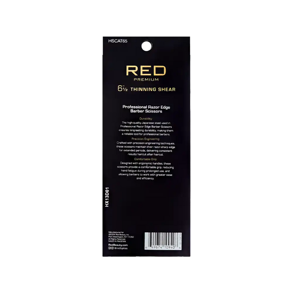 RED BY KISS Premium Artisan Professional Hair Thinning Shears 6.5"