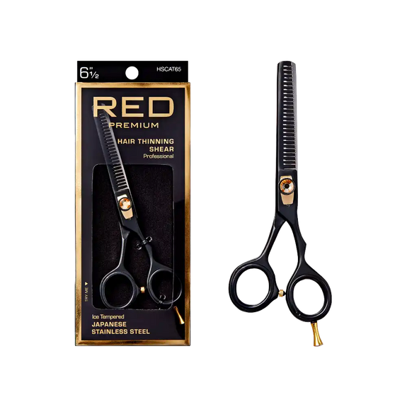 RED BY KISS Premium Artisan Professional Hair Thinning Shears 6.5"