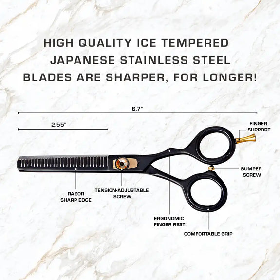 RED BY KISS Premium Artisan Professional Hair Thinning Shears 6.5"