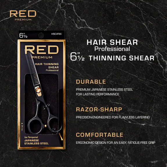 RED BY KISS Premium Artisan Professional Hair Thinning Shears 6.5"