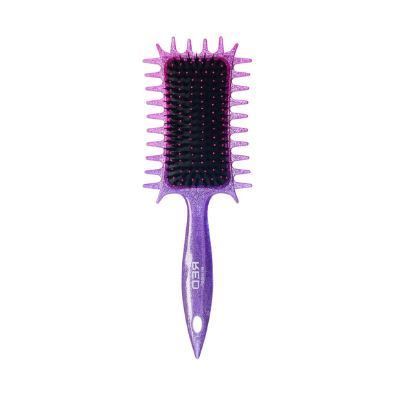 Red By Kiss Curl-Art Styler Detangling & Curl Defining Brush with Side Combs Glitter