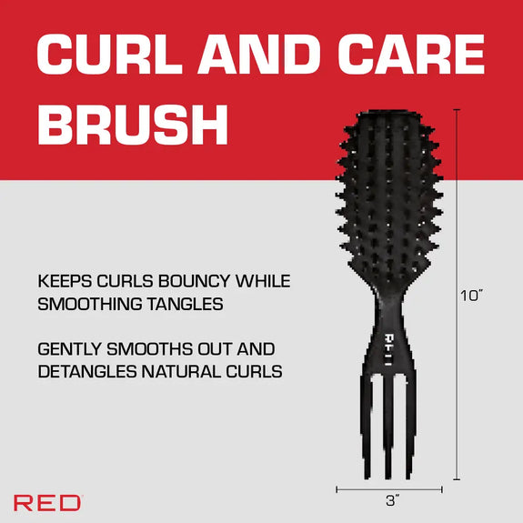 Red By Kiss Curl & Care 4-in-1 Detangle Brush Black