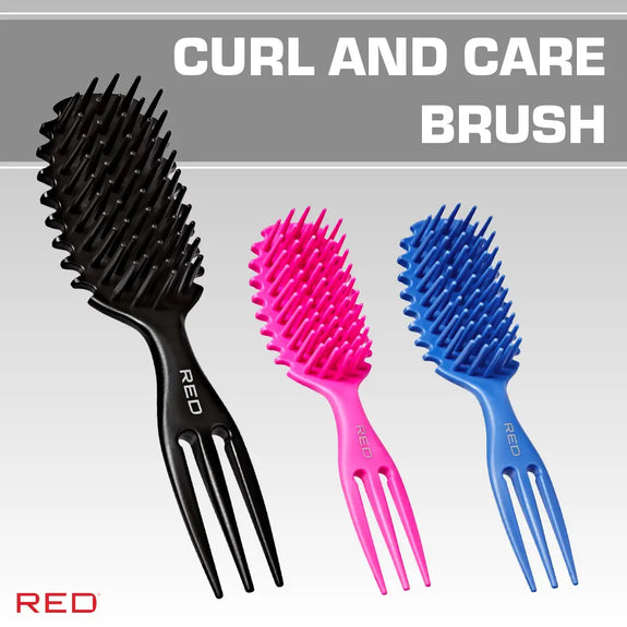 Red By Kiss Curl & Care 4-in-1 Detangle Brush Black