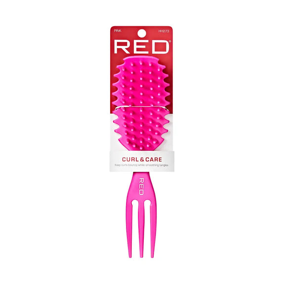 Red By Kiss Curl & Care 4-in-1 Detangle Brush Pink
