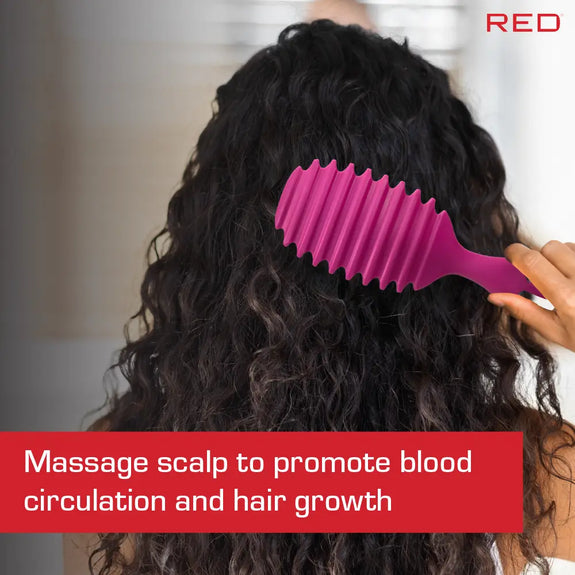 Red By Kiss Curl & Care 4-in-1 Detangle Brush Pink