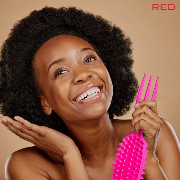 Red By Kiss Curl & Care 4-in-1 Detangle Brush Pink