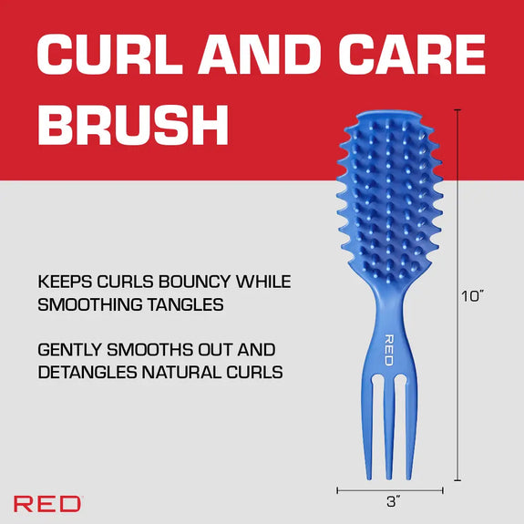 Red By Kiss Curl & Care 4-in-1 Detangle Brush Blue