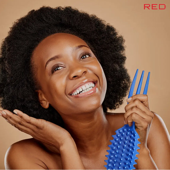 Red By Kiss Curl & Care 4-in-1 Detangle Brush Blue