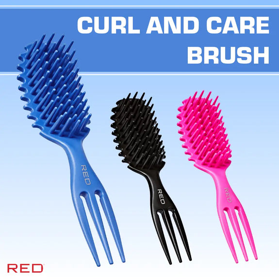 Red By Kiss Curl & Care 4-in-1 Detangle Brush Blue